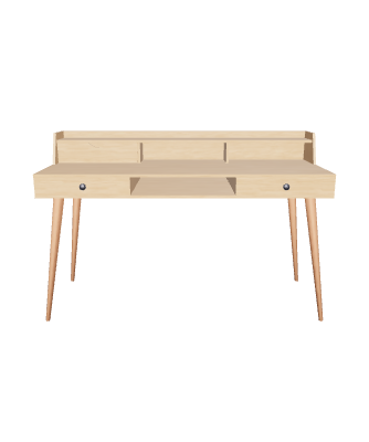 Minimalist Wooden Office Desk 3D Model - 3D Model