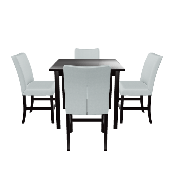Stylish Modern Dining Table with Upholstered Chairs 3D Model - 3D Model