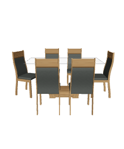 Elegant Modern Dining Table with Chairs 3D Model - 3D Model