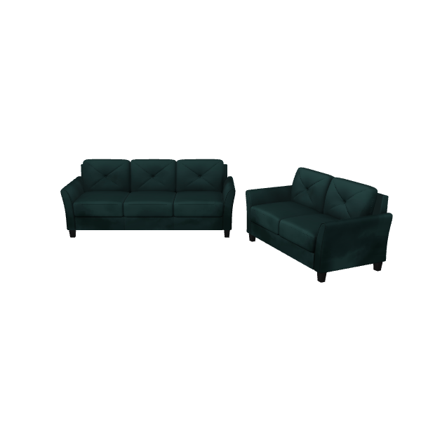 Stylish Teal Sofa Set 3D - 3D Model