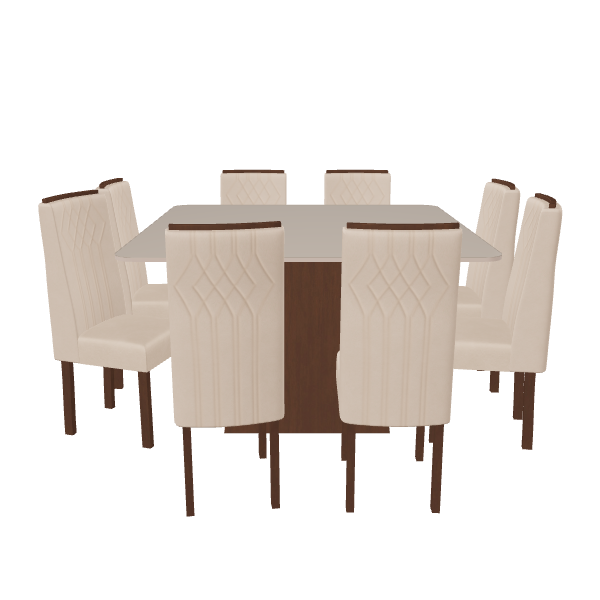 Stylish Dining Table Set 3D - 3D Model