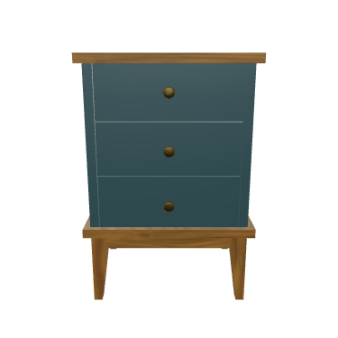 Stylish Wooden 3-Drawer Chest - 3D Model