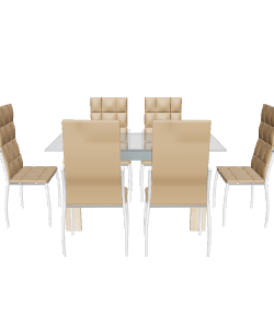 Modern Dining Table Set 3D - 3D Model