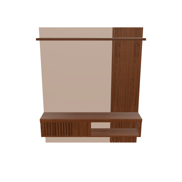 Stylish Wooden Wall-Mounted Storage Unit 3D Model - 3D Model