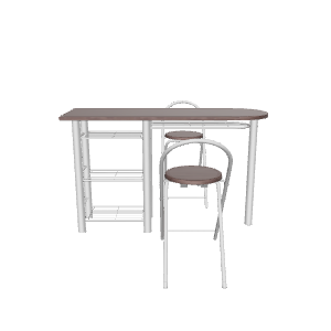 Stylish Modern Bar Table with Stools 3D Model - 3D Model