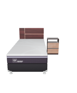 Stylish Minimalist Single Bed with Nightstand 3D Model - 3D Model