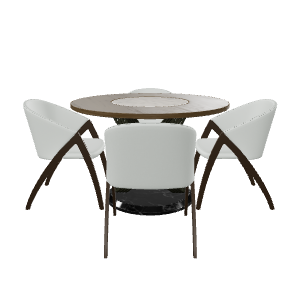 Modern Round Table Set 3D - 3D Model