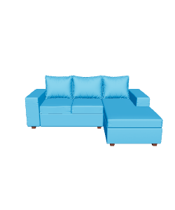 Stylish Blue Sofa Set 3D - 3D Model