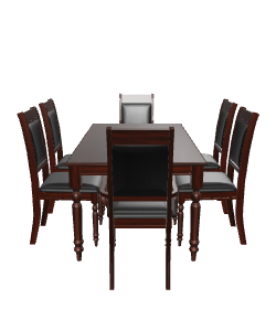 Elegant Wooden Dining Table Set 3D Model - 3D Model