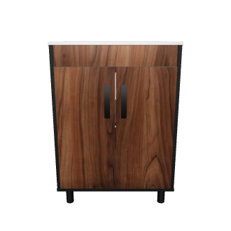 Stylish Wooden Storage Cabinet 3D Model - 3D Model