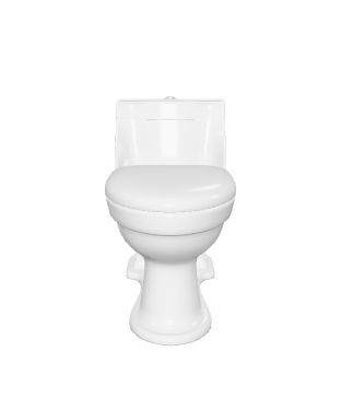 One Piece White Toilet 3D - Household 3D Model
