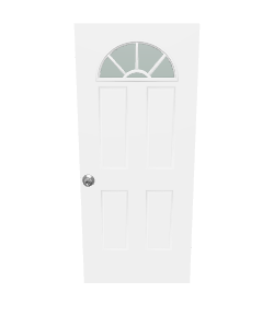 Stylish White Door with Arch Window 3D Model - Architecture 3D Model