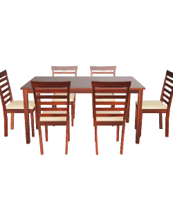 Wooden Dining Table Set 3D - 3D Model