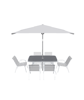 Stylish Outdoor Dining Set with Canopy 3D Model - Furniture 3D Model
