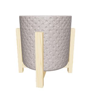 Stylish Modern Planter with Wooden Stand 3D Model - Furniture 3D Model