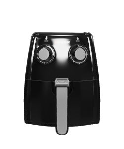 Stylish Black Air Fryer 3D Model for Kitchen Scenes - 3D Model