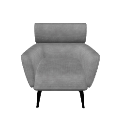 Contemporary Fabric Lounge Chair 3D Model - 3D Model