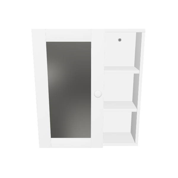 Minimalist White Display Cabinet 3D Model - 3D Model