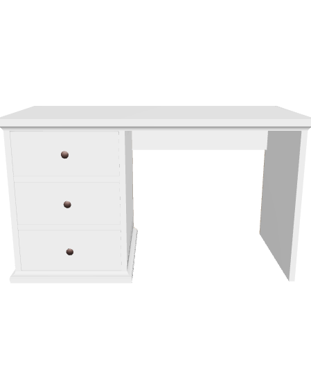 Elegant White Writing Desk 3D Model - 3D Model