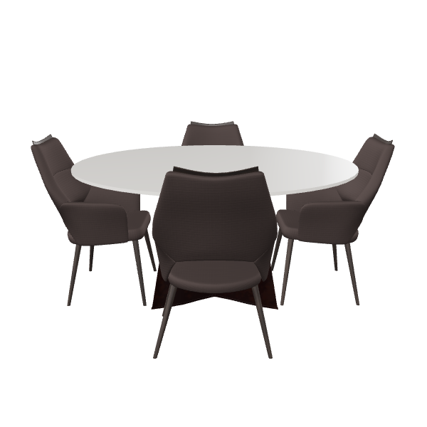 Modern Round Dining Table 3D - 3D Model
