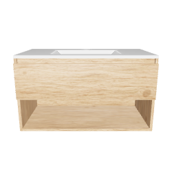Minimalist Wooden Bathroom Vanity - 3D Model