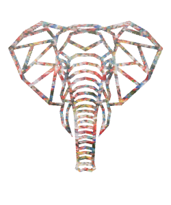 Stylized Geometric Elephant Model - Animals 3D Model