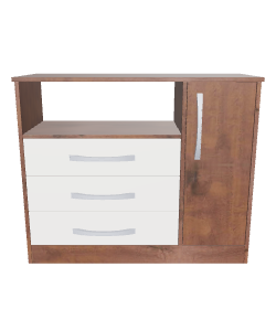 Contemporary Wooden Storage Unit 3D Model - Furniture 3D Model