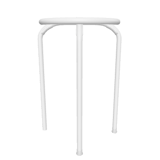 White Perforated Stool 3D Model - 3D Model