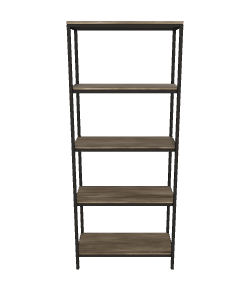 High Wooden Shelf Unit 3D - Furniture 3D Model