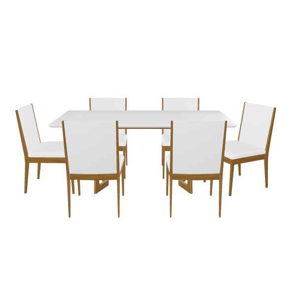 Stylish Modern Dining Table with Chairs 3D Model - Furniture 3D Model