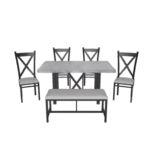 Stylish Dining Table Set 3D - 3D Model