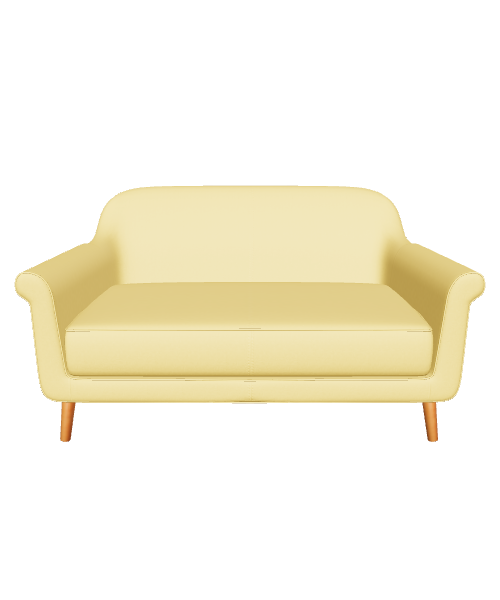 Stylish Minimalist Two-Seat Sofa 3D Model - Interior 3D Model