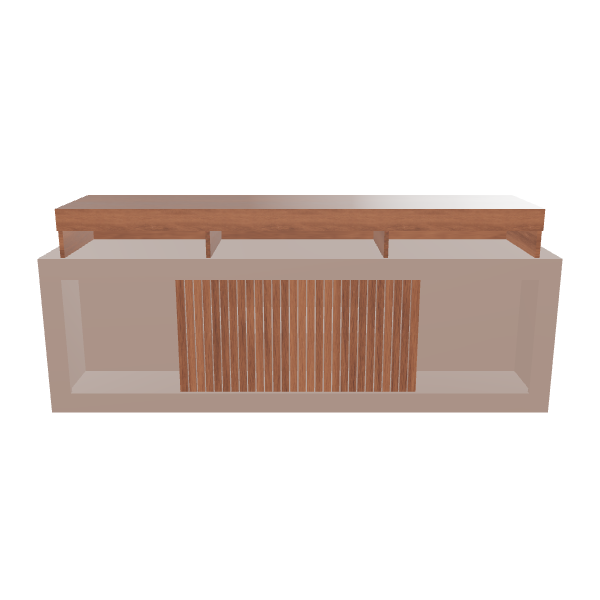 Stylish Wooden Media Console 3D - 3D Model