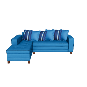 Contemporary Blue Sectional Sofa 3D Model - Furniture 3D Model