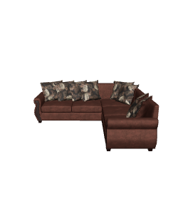 Bolonia Coffee Fabric Sectional Sofa 3D - 3D Model