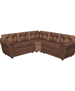 Luxe Brown Fabric Sofa 3D - Furniture 3D Model