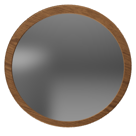Stylish Round Wooden Mirror 3D - Household 3D Model