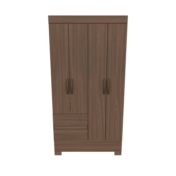 Stylish Wooden Wardrobe 3D Model - 3D Model
