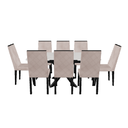Elegant Dining Table Set 3D - Furniture 3D Model