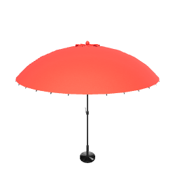 Vibrant Red Outdoor Patio Umbrella 3D Model - Exterior 3D Model