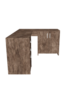 L-Shaped Wooden Desk 3D Model - 3D Model