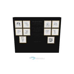 Artistic Sketch Frames Display Model - 3D Model
