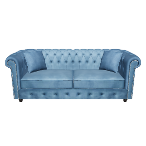 Elegant Blue Sofa 3D Model - 3D Model