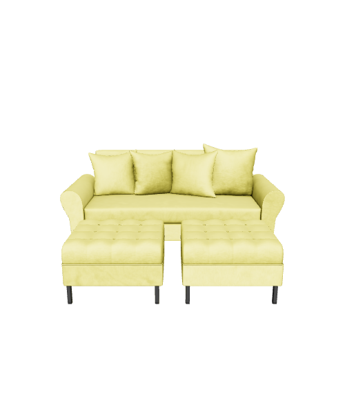 Stylish Yellow Corner Sofa 3D Model - 3D Model