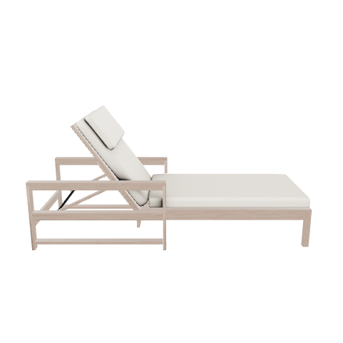 Elegant Adjustable Outdoor Lounger 3D Model - Furniture 3D Model