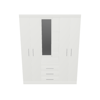 White Closet with Mirror 3D - 3D Model