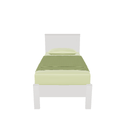 Minimalist Twin Bed 3D Model - Furniture 3D Model