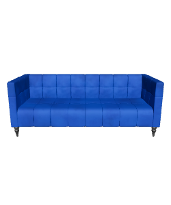 Contemporary Blue Fabric Sofa 3D Model - 3D Model