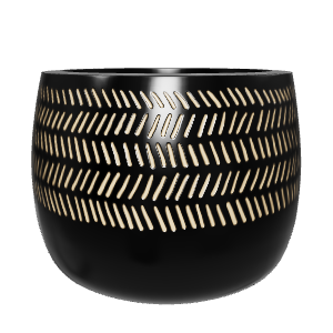 Stylish Ceramic Planter with Modern Cutout Design - 3D Model