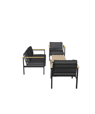 Stylish Outdoor Seating Set 3D Model - Furniture 3D Model